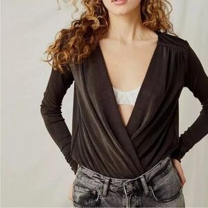 Free People Turnt Bodysuit S Under the Trees Olive Green